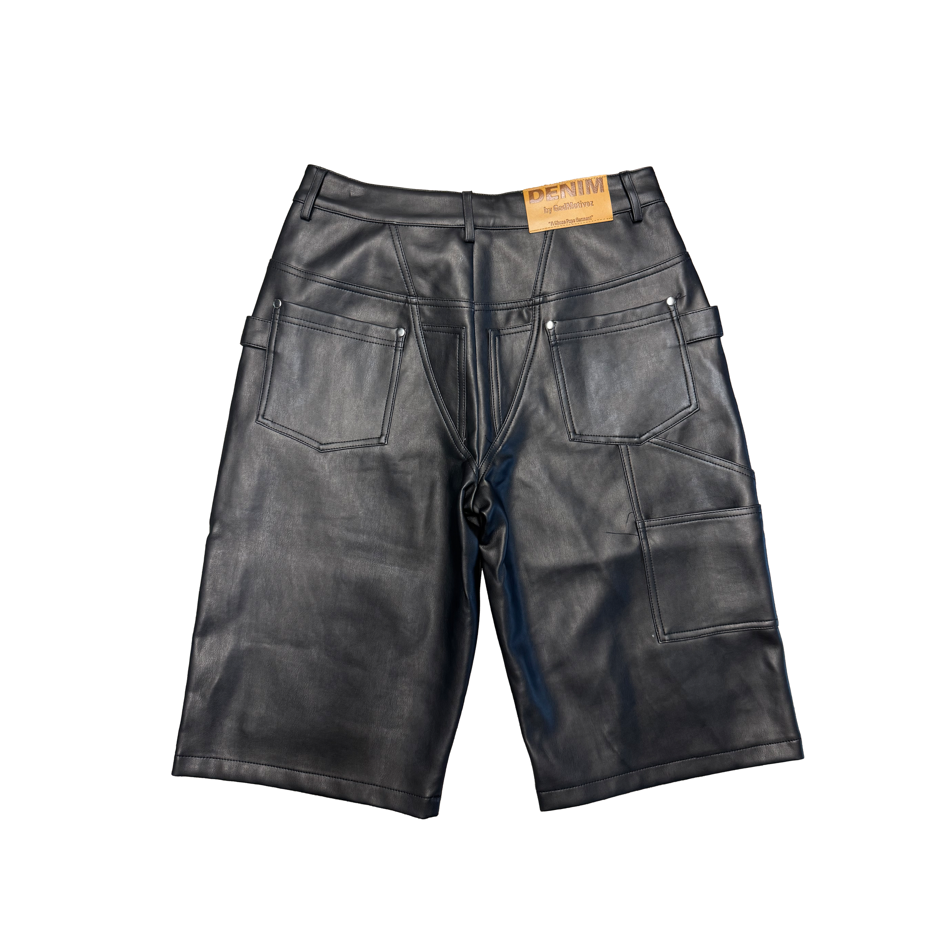 Double Knee Leather Shorts