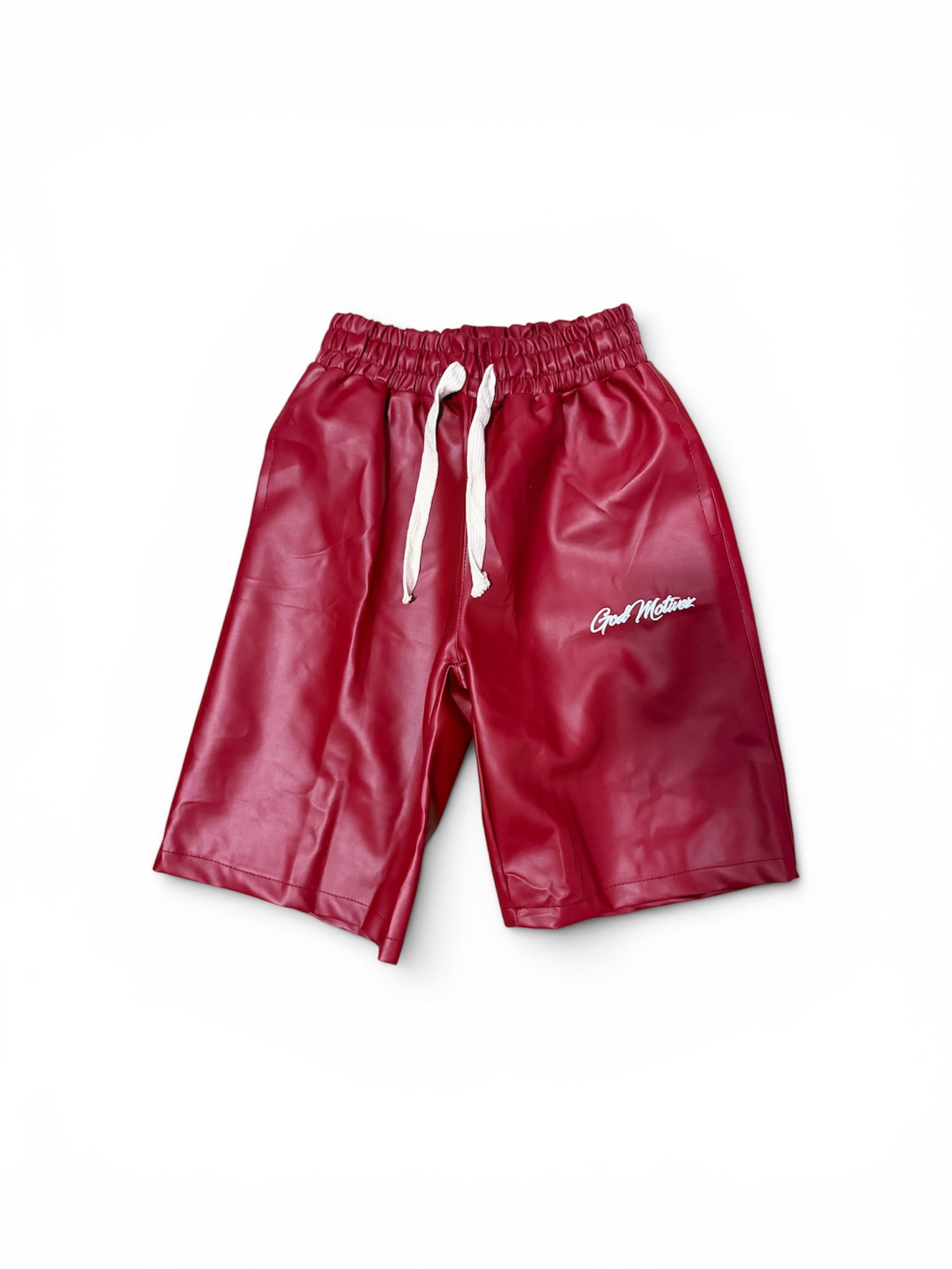 Red G*M Leather Shorts