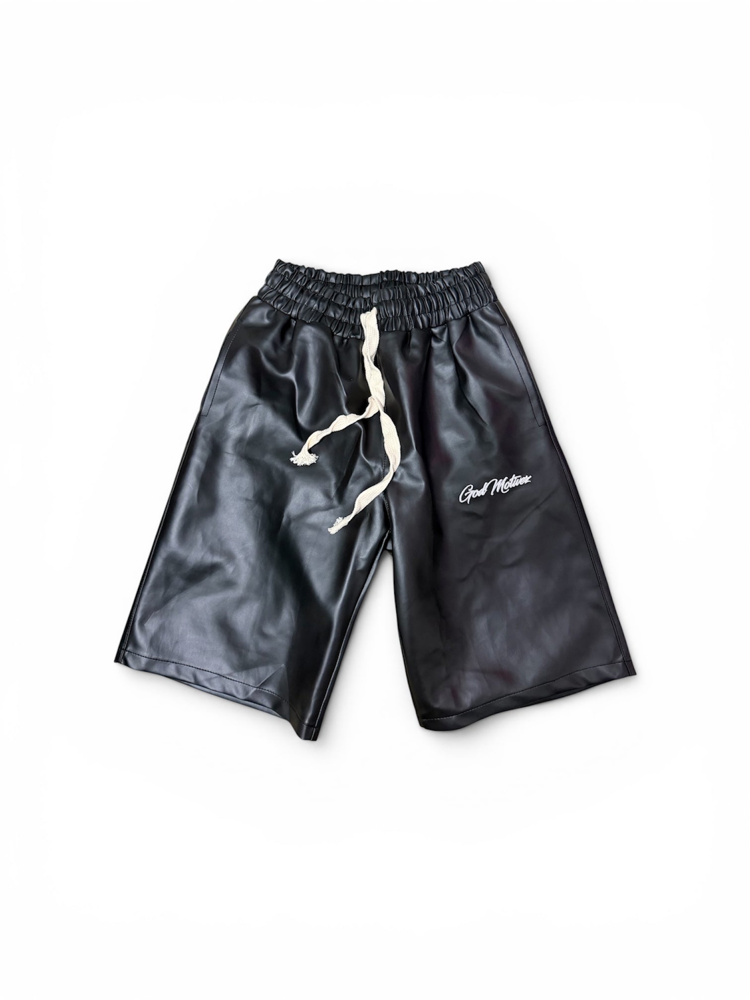 Black G*M Leather Shorts