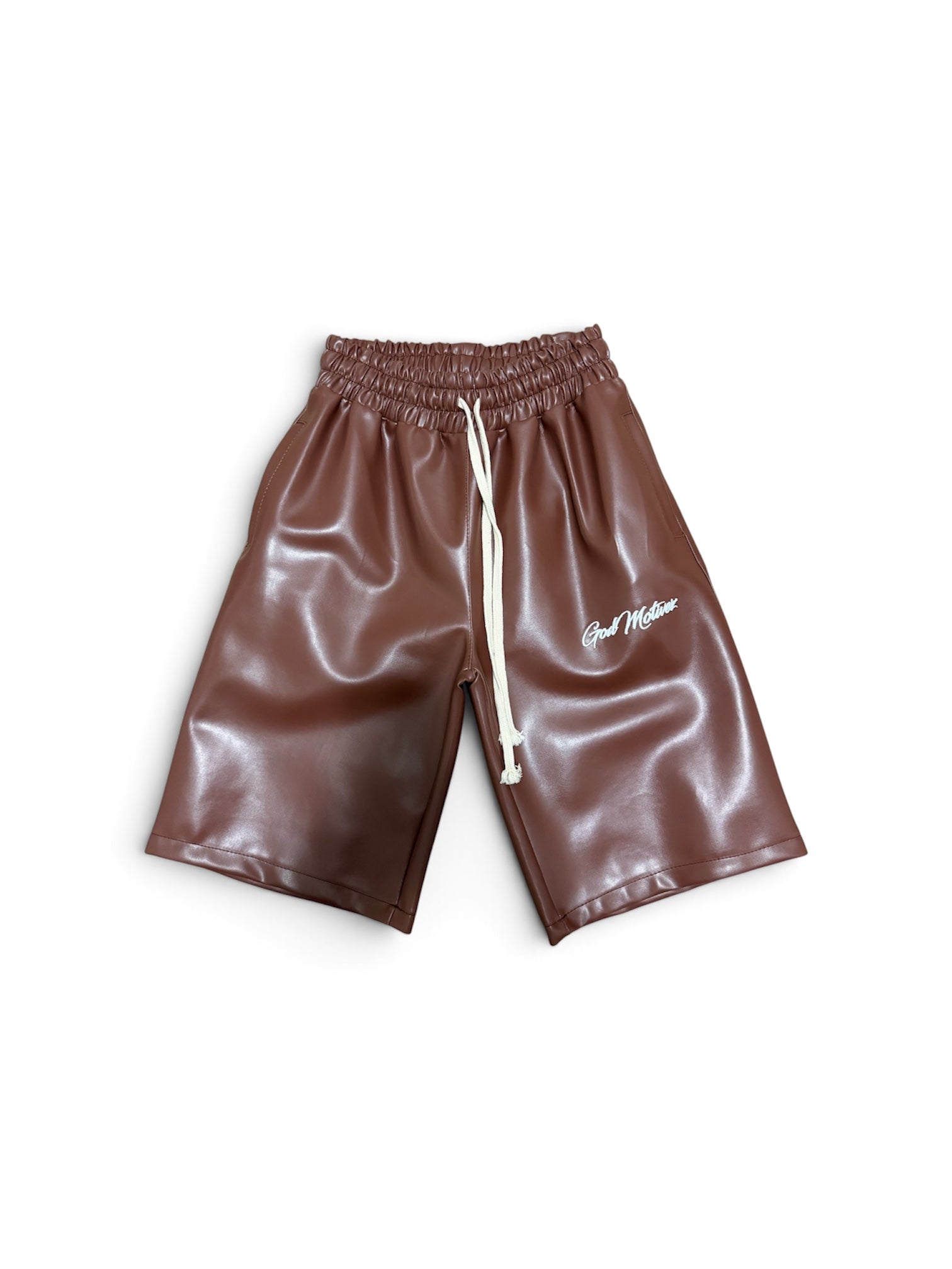 Brown G*M Leather Shorts